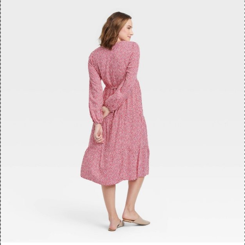 Long Sleeve Tie-Waist Maternity Dress - Isabel Maternity by Ingrid & Isabel